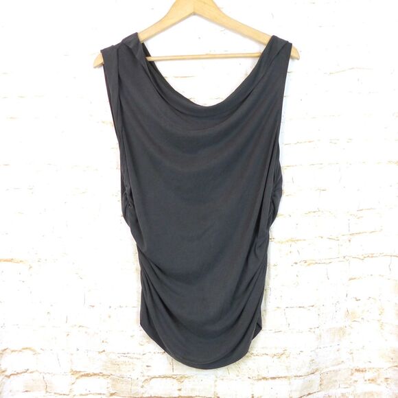 Pilcro Anthropologie One Shoulder Top Womens XL Gray Ruched Side Modal Blend - Picture 3 of 12